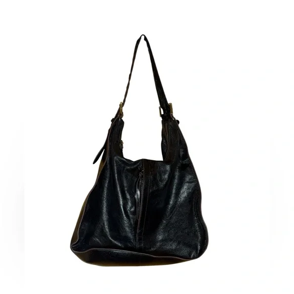 Hobo Marley Black Leather Shoulder Bag Adjustable Strap - Picture 2 of 16